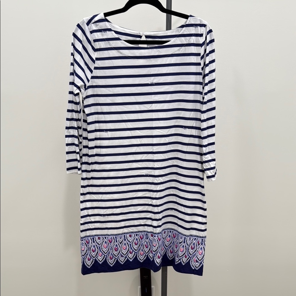 Lilly Pulitzer Blue and White Raglan Sleeve Dress